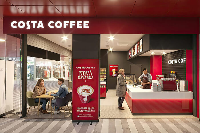 Vizualizace kavárny Costa Coffee – ukázka retail vizualizace studia 4F