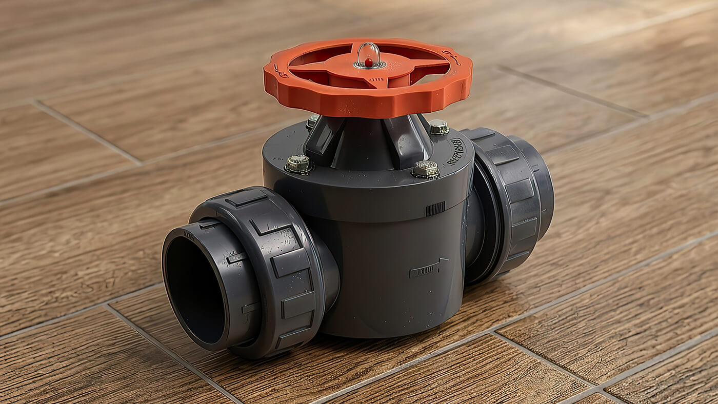Fotorealistická produktová vizualizace průmyslového kulového ventilu